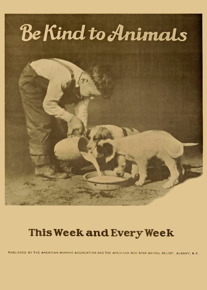 RPW Roystone Print Works Vintage Pets & Veterinary 'Be Kind to Animals', U.S.A, 1932, Reproduction 250gsm A4 & A3 Vintage Poster wall art poster – printed in Yorkshire