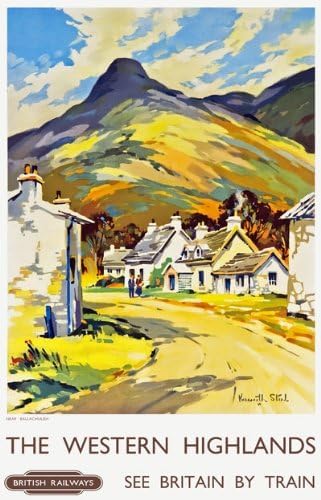 Vintage Western Highlands Scotland Railway Travel Poster Wall Art Print | wall art poster – printed in Yorkshire