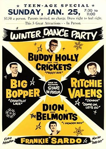 Vintage Buddy Holly American Rock & Roll Concert Gig Band Advertisement Poster Print wall art poster – printed in Yorkshire