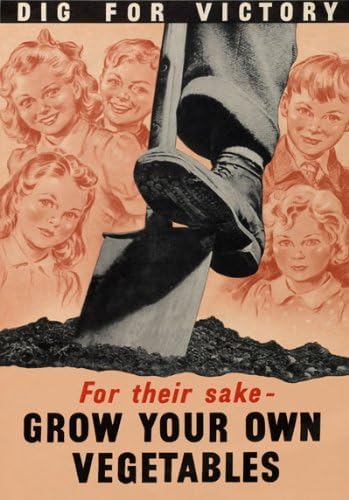 Funky Print Vintage WWII Dig For Victory Grow Your Own Vegetables World War 2 WW2 Poster | wall art poster – printed in Yorkshire