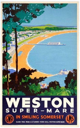 Vintage GWR LMS Weston Super Mare Railway Poster Wall Art A3 & A4 A3 Print wall art poster – printed in Yorkshire
