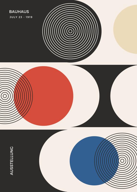 Bauhaus Style Print No. 16 Geometric Abstract Wall Art Poster Modern Minimalist Decor for Home, Office or Studio Framed or Unframed wall art poster – printed in Yorkshire