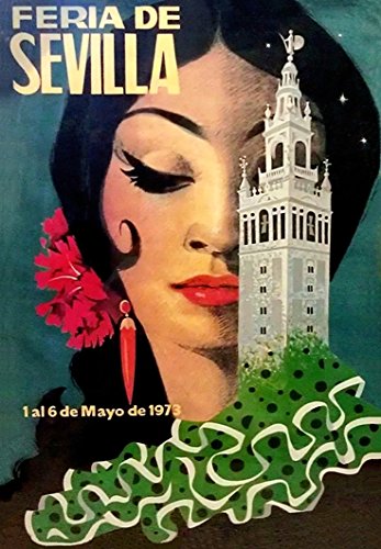 Funky Print 1970'S VINTAGE SPANISH SEVILLE SPRING FESTIVAL A3 Poster Wall Art A3 & A4 REPRINT wall art poster – printed in Yorkshire
