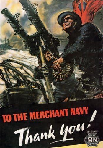 Vintage WW2 Merchant Navy Thank You British WWII War Poster Wall Art Print | wall art poster – printed in Yorkshire