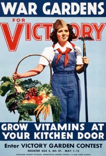 Funky Print Vintage 1940's WWII War Victory Garden Grow Your Own Vegetables WW2 Poster | wall art poster – printed in Yorkshire