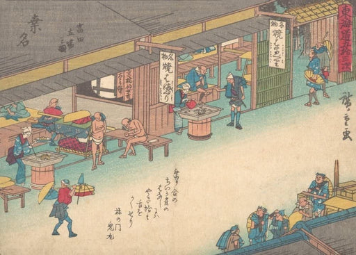 RPW Roystone Print Works Hiroshige 'Kuwana', Japan, 19th Century, Reproduction gloss A4 & A3 Vintage Classic Ukiyo-e Art Poster wall art poster – printed in Yorkshire