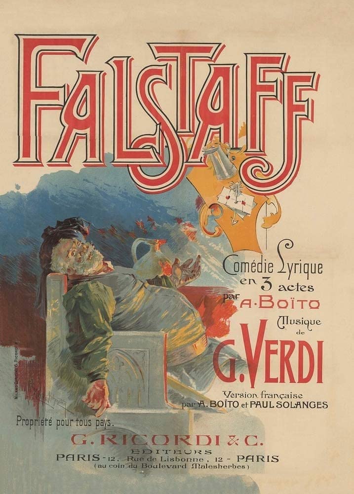 Adolfo Hohenstein 'Giuseppe Verdi's Falstaff', Germany, 1894, Reproduction Vintage 250gsm Classic Art Nouveau Poster Print wall art poster – printed in Yorkshire