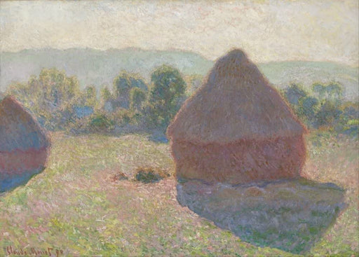 Claude Monet 'Haystacks, Midday', France, 1890', Impressionism, Reproduction 250gsm A4 & A3 Vintage Classic Art Poster Print wall art poster – printed in Yorkshire