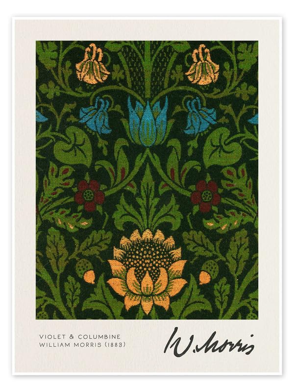 William Morris violet and columbine Vintage Floral Print Wall Art Poster Arts & Crafts Botanical Flower Home Decor Poster Print wall art poster – printed in Yorkshire