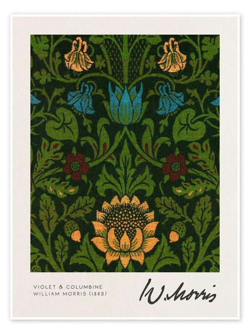 William Morris violet and columbine Vintage Floral Print Wall Art Poster Arts & Crafts Botanical Flower Home Decor Poster Print wall art poster – printed in Yorkshire