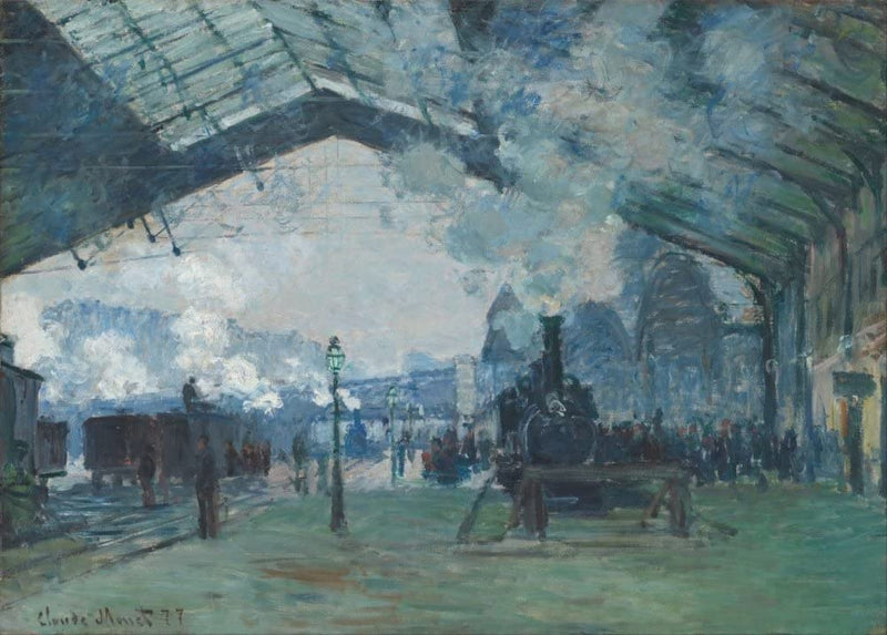 Claude Monet 'Saint-Lazare Station, The Train to Normandy', France, 1877, Impressionism, Reproduction 250gsm A4 & A3 Vintage Classic Art Poster Print wall art poster – printed in Yorkshire
