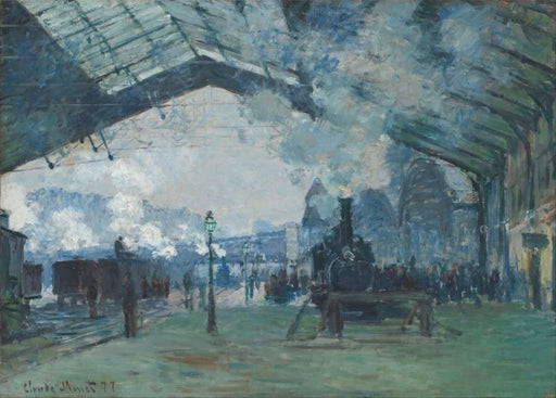 Claude Monet 'Saint-Lazare Station, The Train to Normandy', France, 1877, Impressionism, Reproduction 250gsm A4 & A3 Vintage Classic Art Poster Print wall art poster – printed in Yorkshire