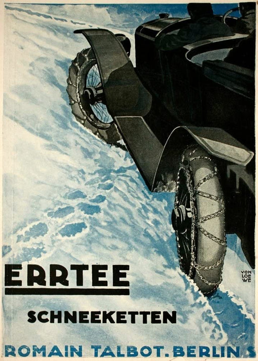 RPW Roystone Print Works Vintage Automobile 'Romain Talbot Automobile Manufacturers, Berlin', Germany, 1914-18, Reproduction 250gsm A4 & A3 Vintage German WW1 Automobile Poster wall art poster – printed in Yorkshire