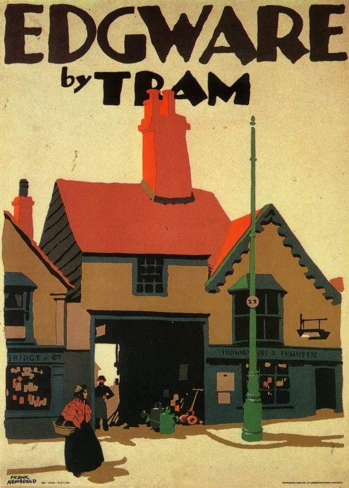 Funky Print Vintage London 'Edgware by Tram', Reproduction Vintage Travel England Poster wall art poster – printed in Yorkshire