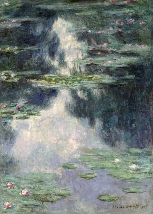 Claude Monet 'Pond with Water Lilies', France, 1907, Impressionism, Reproduction 250gsm A4 & A3 Vintage Classic Art Poster Print wall art poster – printed in Yorkshire