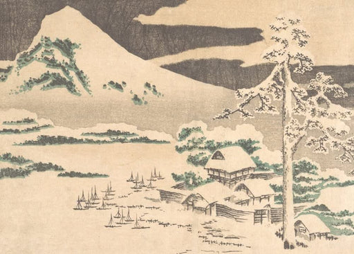 RPW Roystone Print Works Hokusai 'Winter Landscape', Japan, 18-19th Century, Reproduction gloss A4 & A3 Ukiyo-e Classic Art Poster wall art poster – printed in Yorkshire