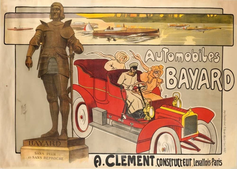 RPW Roystone Print Works Vintage Automobile 'Bayard Automobiles, Paris', France', 1906, Reproduction 250gsm A4 & A3 Vintage Automobile Poster wall art poster – printed in Yorkshire