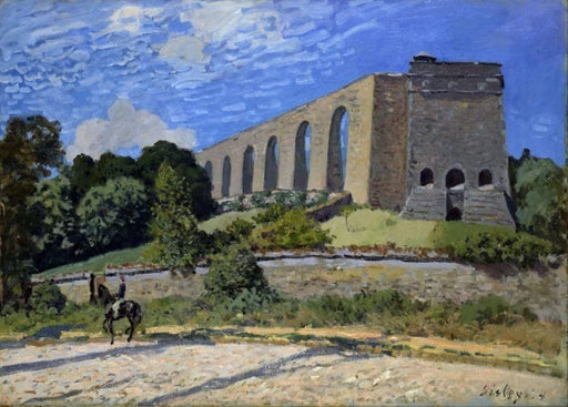 Alfred Sisley 'Aqueduct at Marly', 1874, British, Impressionism, Reproduction 250gsm A4 & A3 Vintage Classic Art Poster Print wall art poster – printed in Yorkshire