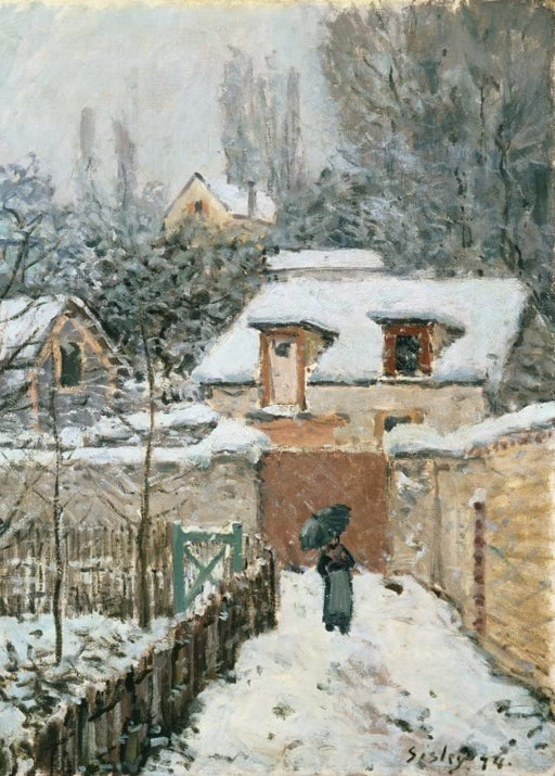 Alfred Sisley 'Snow at Louveciennes, Detail', 1874, British, Impressionism, Reproduction 250gsm A4 & A3 Vintage Classic Art Poster Print wall art poster – printed in Yorkshire