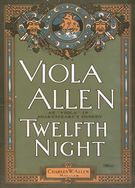 Shakespere twelfth Night wall art poster print Vintage wall art poster – printed in Yorkshire