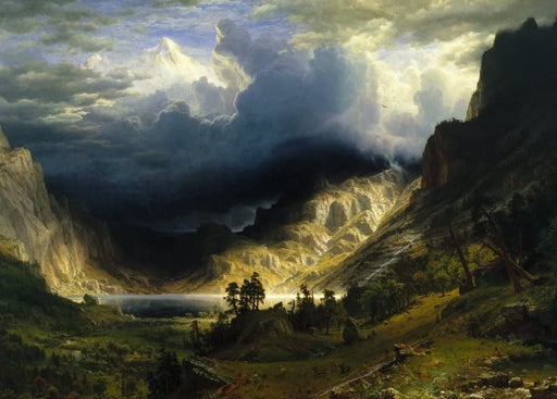 Albert Bierstadt 'A Storm in The Rocky Mountains, Mt, Rosalie, Detail', Germany, 1866, Reproduction 250gsm A4 & A3 Classic Art Poster Print wall art poster – printed in Yorkshire