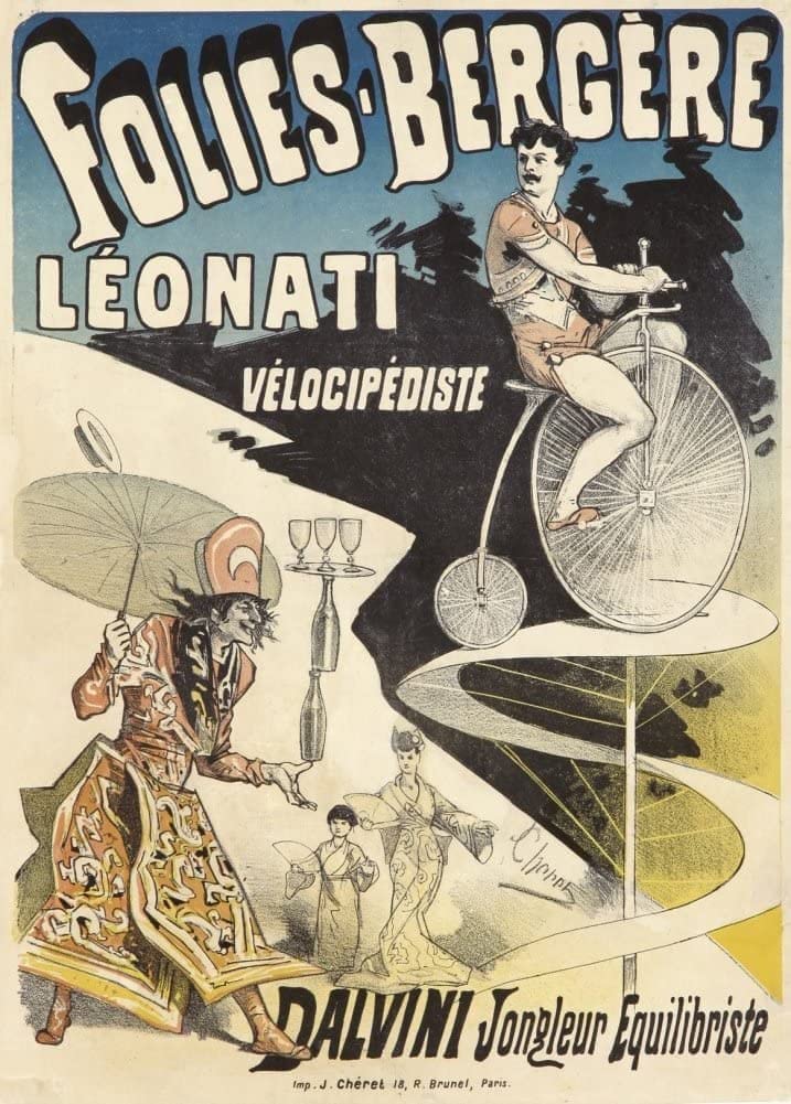 RPW Roystone Print Works Jules Cheret 'Folies-Bergere Leonati', France, 1880, Reproduction 250gsm A4 & A3 Vintage Classic Art Nouveau Poster wall art poster – printed in Yorkshire