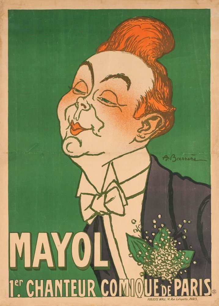 RPW Roystone Print Works Vintage Film and Theatre 'Mayol Comique de Paris', Adrien Barrere, France, 1908-09, Reproduction 250gsm A4 & A3 Vintage Art Nouveau Poster wall art poster – printed in Yorkshire