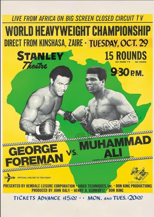 Funky Print George Foreman vs Muhammad Ali Poster Vintage Boxing Photo Wall Art Picture Poster wall art poster – printed in Yorkshire