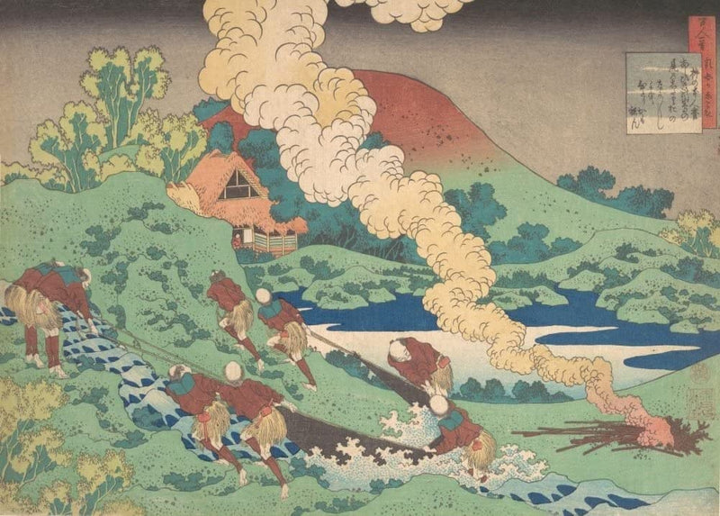 RPW Roystone Print Works Hokusai 'Kakinomoto no Hitomaro, Poem Number 3 from The Series One-Hundred Poems', Japan 18-19th Century, Reproduction gloss A4 & A3 Ukiyo-e Classic Art Poster wall art poster – printed in Yorkshire