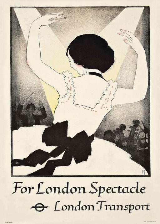 RPW Roystone Print Works Vintage London Transport 'The Spectacle', by Francis Ernest Jackson, Reproduction Art Deco English Travel Poster wall art poster – printed in Yorkshire