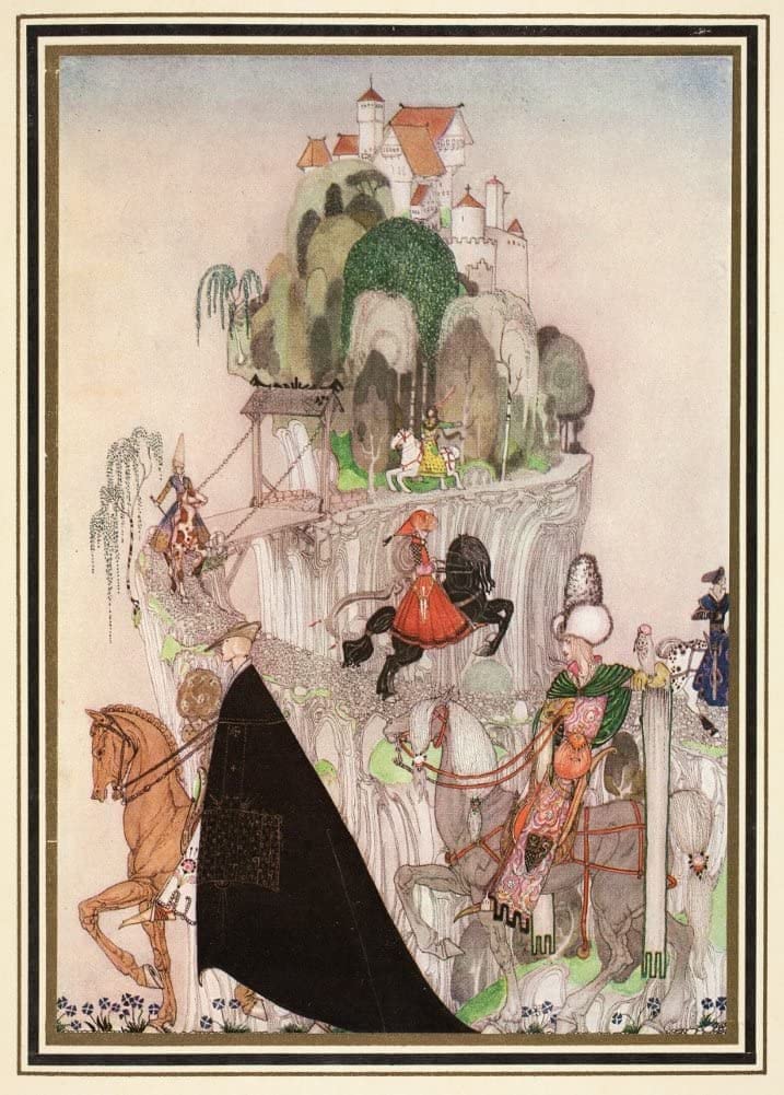 RPW Roystone Print Works Kay Nielsen 'The Six Brothers Riding Out to Woo', from 'East of The Sun and West of The Moon', Denmark, 1914, Reproduction 250gsm A4 & A3 Vintage Classic Art Nouveau Poster wall art poster – printed in Yorkshire