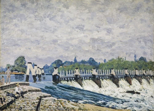Alfred Sisley 'Molesey Weir, Hampton Court', 1874, British, Impressionism, Reproduction 250gsm A4 & A3 Vintage Classic Art Poster Print wall art poster – printed in Yorkshire