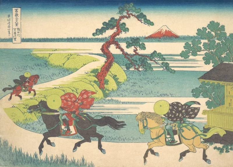 RPW Roystone Print Works Hokusai 'Village of Sekiya at Sumida River', Japan, 18-19th Century, Reproduction gloss A4 & A3 Ukiyo-e Classic Art Poster wall art poster – printed in Yorkshire