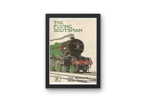 Vintage Travel Scotland 'The Flying Scotsman. The World's Most Famous Train', Circa. 1930-40's, Reproduction 250gsm Gloss A4 & A3 Vintage Art Deco Travel Poster wall art poster – printed in Yorkshire
