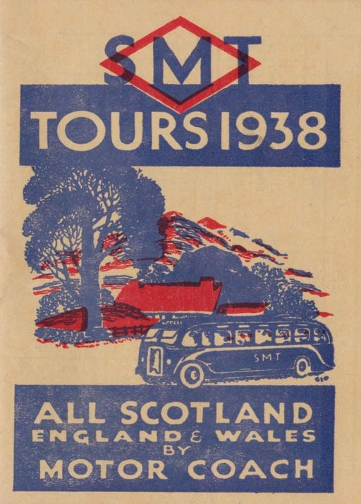 RPW Roystone Print Works Vintage Travel Scotland 'Edingburgh Motor Coach Tours for All Scotland, England and Wales', 1938, Reproduction Vintage Art Deco Travel Poster wall art poster – printed in Yorkshire