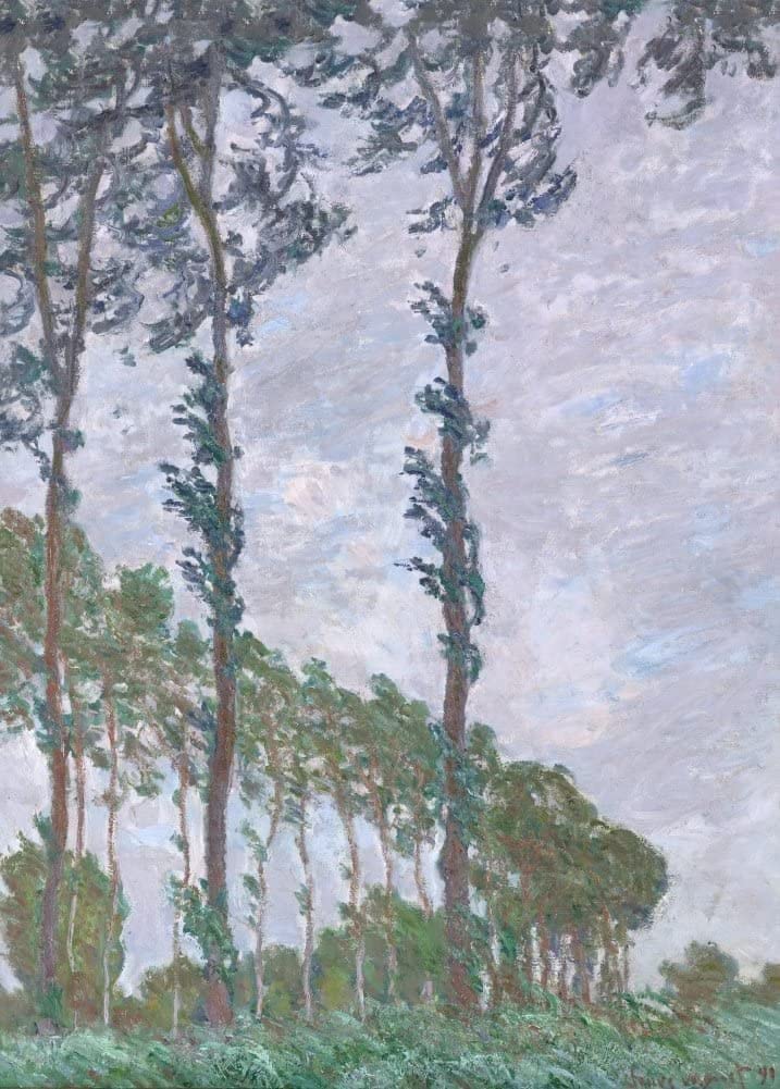 Claude Monet 'Wind Effect, Series of The Poplars', France, 1891, Impressionism, Reproduction 250gsm A4 & A3 Vintage Classic Art Poster Print wall art poster – printed in Yorkshire