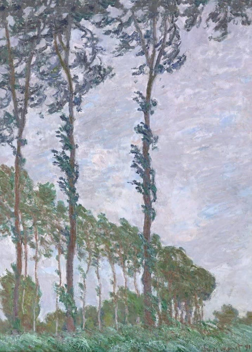 Claude Monet 'Wind Effect, Series of The Poplars', France, 1891, Impressionism, Reproduction 250gsm A4 & A3 Vintage Classic Art Poster Print wall art poster – printed in Yorkshire