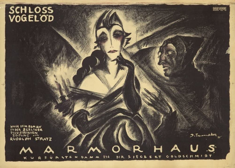 RPW Roystone Print Works Vintage Film and Theatre 'Schloss Vogelod' Showing at The Marmorphaus, Berlin, Germany, 1920, Josef Fenneker, Reproduction 250gsm A4 & A3 Vintage Classic Movie Poster wall art poster – printed in Yorkshire