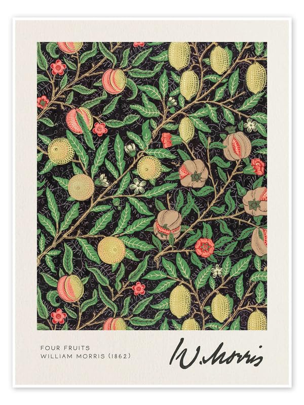 William Morris four fruits Vintage Floral Print Wall Art Poster Arts & Crafts Botanical Flower Home Decor Poster Print wall art poster – printed in Yorkshire