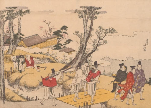 RPW Roystone Print Works Hokusai 'Courtiers and Urchins', Japan, 18-19th Century, Reproduction gloss A4 & A3 Ukiyo-e Classic Art Poster wall art poster – printed in Yorkshire