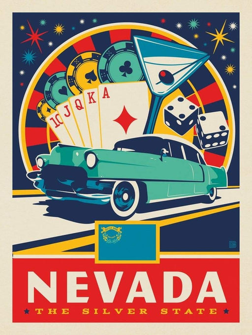RPW Nevada USA Vintage Railway Travel Poster Art Print A3 42 x 30cm wall art poster – printed in Yorkshire