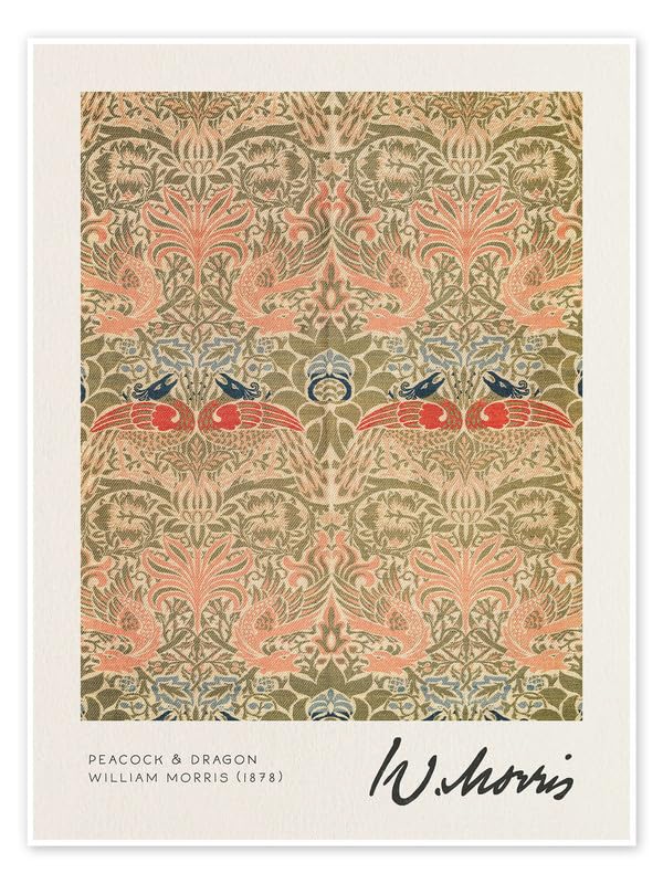 William Morris peacock and dragon Vintage Floral Print Wall Art Poster Arts & Crafts Botanical Flower Home Decor Poster Print wall art poster – printed in Yorkshire