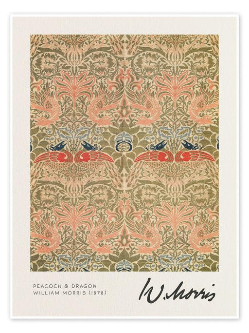 William Morris peacock and dragon Vintage Floral Print Wall Art Poster Arts & Crafts Botanical Flower Home Decor Poster Print wall art poster – printed in Yorkshire