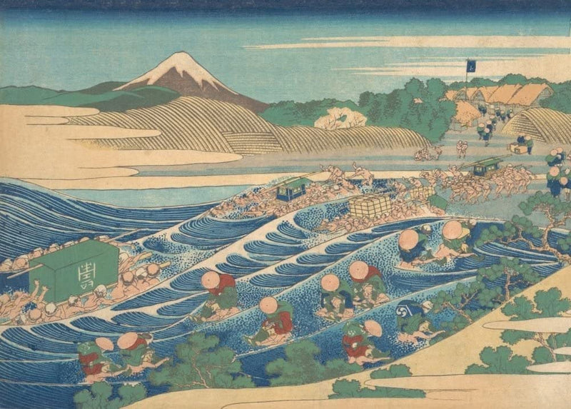 RPW Roystone Print Works Hokusai 'The Fuji seen from The Gay Quarter in Senju', Japan, 18-19th Century, Reproduction gloss A4 & A3 Ukiyo-e Classic Art Poster wall art poster – printed in Yorkshire