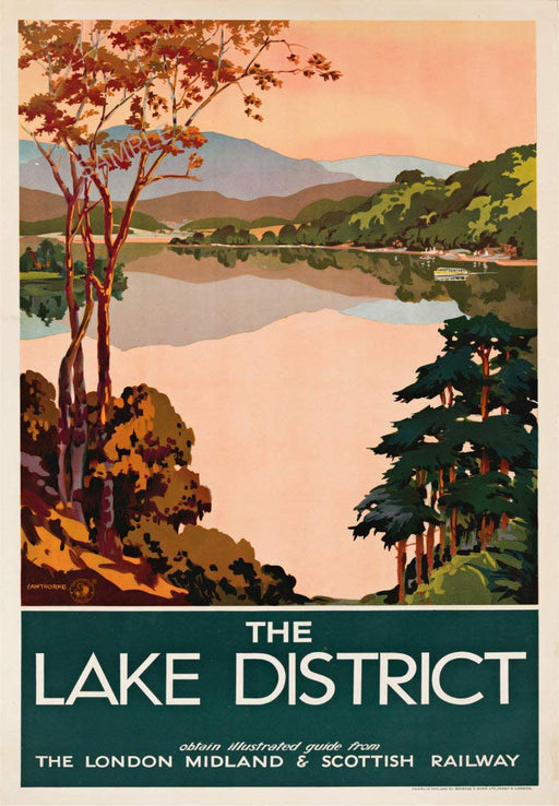 Vintage Railway Poster Wall Art A3 & A4 Lake District Cumbria Train Travel Holiday Tourism Advert ART Deco Print Green wall art poster – printed in Yorkshire