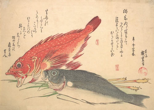 RPW Roystone Print Works Hiroshige 'Isaki and Kasago Fish', Japan, 19th Century, Reproduction gloss A4 & A3 Vintage Classic Ukiyo-e Art Poster wall art poster – printed in Yorkshire