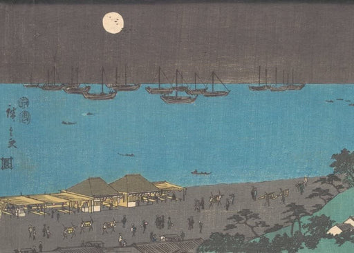 RPW Roystone Print Works Hiroshige 'Takanawa Tsuki no Kei', Japan, 19th Century, Reproduction gloss A4 & A3 Vintage Classic Ukiyo-e Art Poster wall art poster – printed in Yorkshire