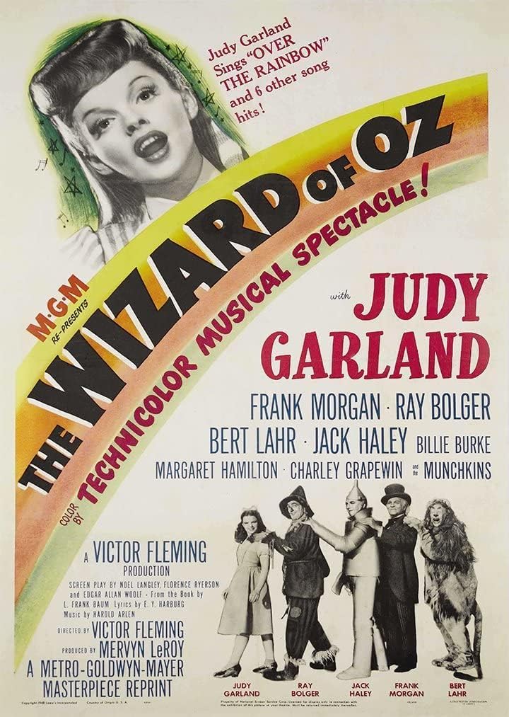 Vintage The Wizard Of OZ Judy Garland Movie Film Poster/Print/Picture A4/A3 wall art poster – printed in Yorkshire