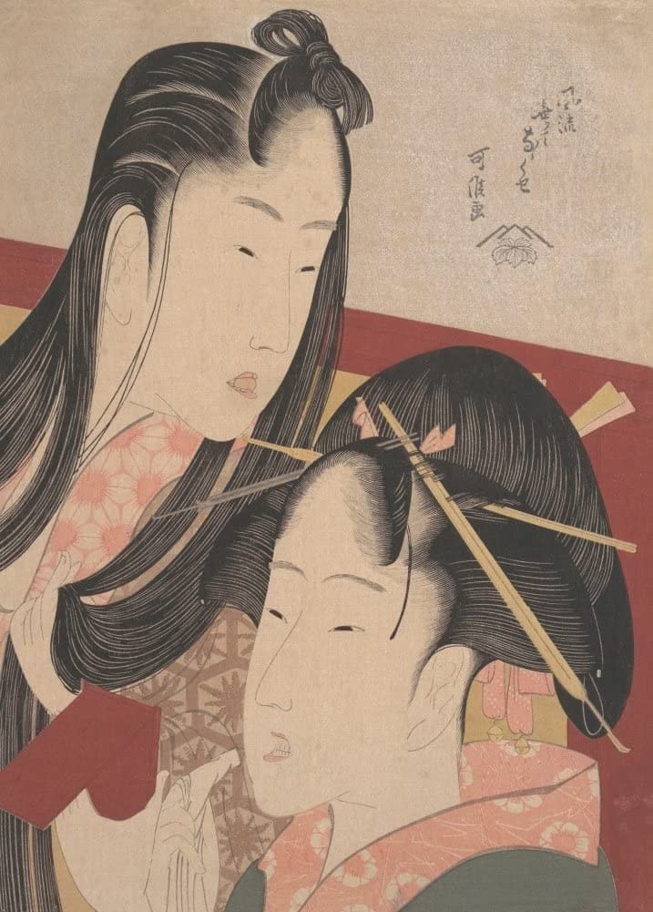 RPW Roystone Print Works Hokusai 'Squeaking a Ground Cherry', Japan, 18-19th Century, Reproduction gloss A4 & A3 Ukiyo-e Classic Art Poster wall art poster – printed in Yorkshire