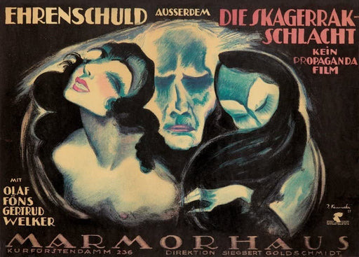 RPW Roystone Print Works Vintage Film and Theatre 'Ehrenshuld' Showing at The Marmorphaus, Berlin, Germany, 1920, Josef Fenneker, Reproduction 250gsm A4 & A3 Vintage Classic Movie Poster wall art poster – printed in Yorkshire